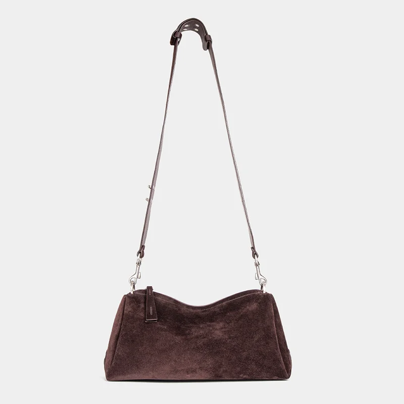 Borsa geometrica nubuck top grain