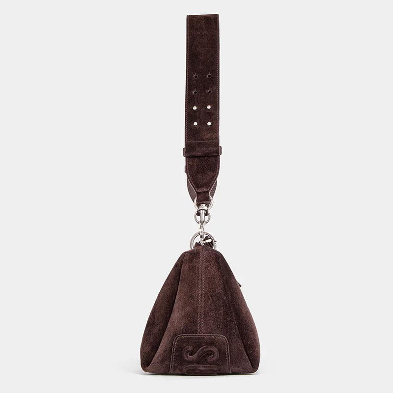 Borsa geometrica nubuck top grain view 2