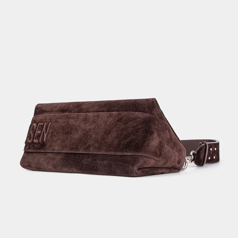 Borsa geometrica nubuck top grain view 3
