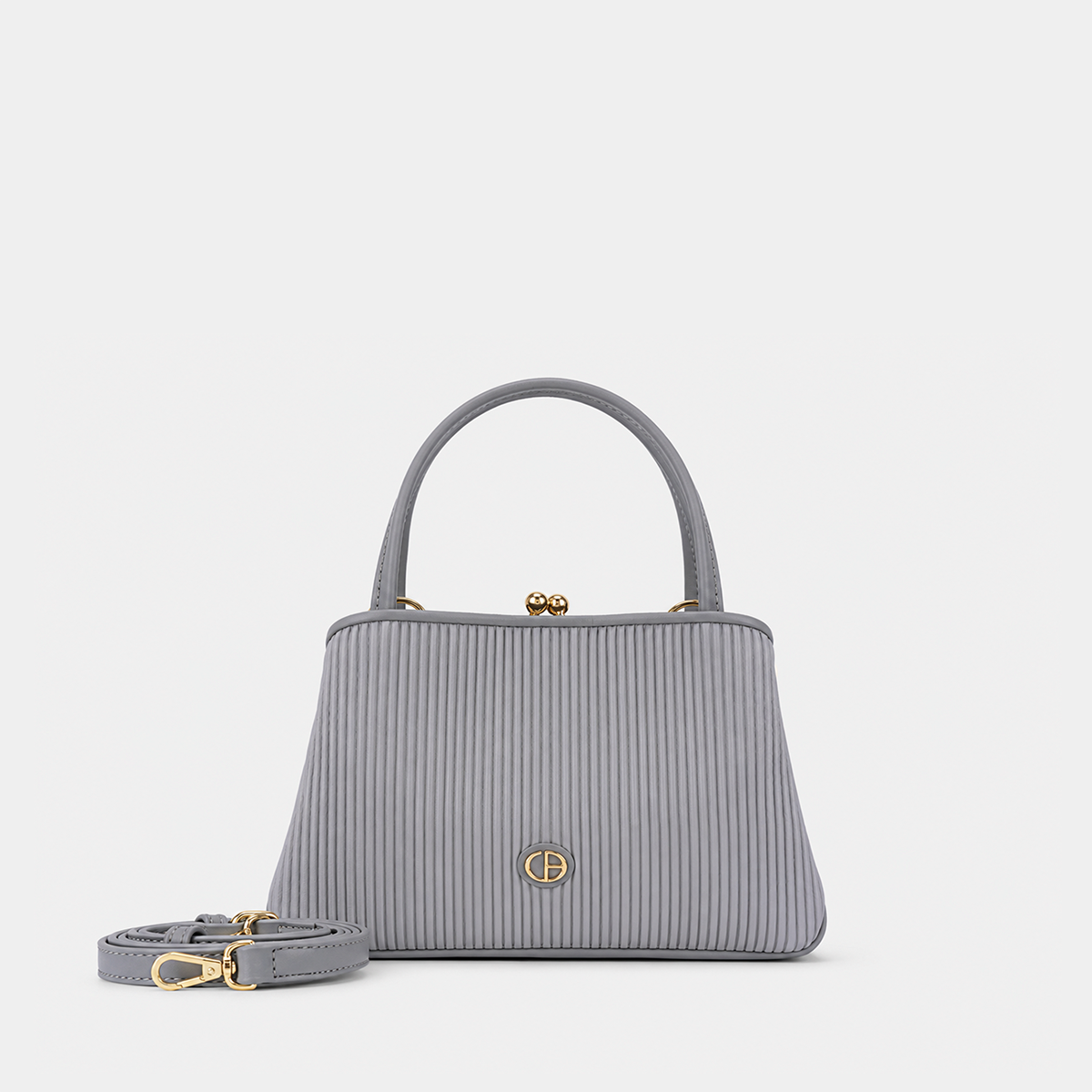 CHRISBELLA Pleated Kiss-Lock Top Handle Handbag