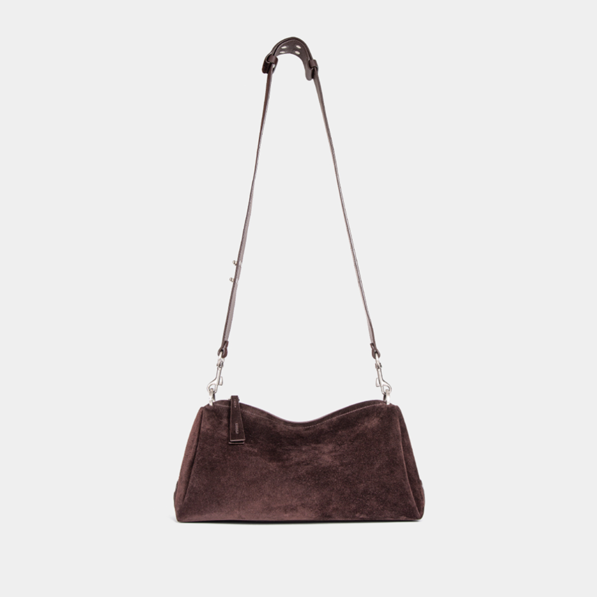 SUSEN Top-Grain Nubuck Leather Geometric Handbag Architectural
